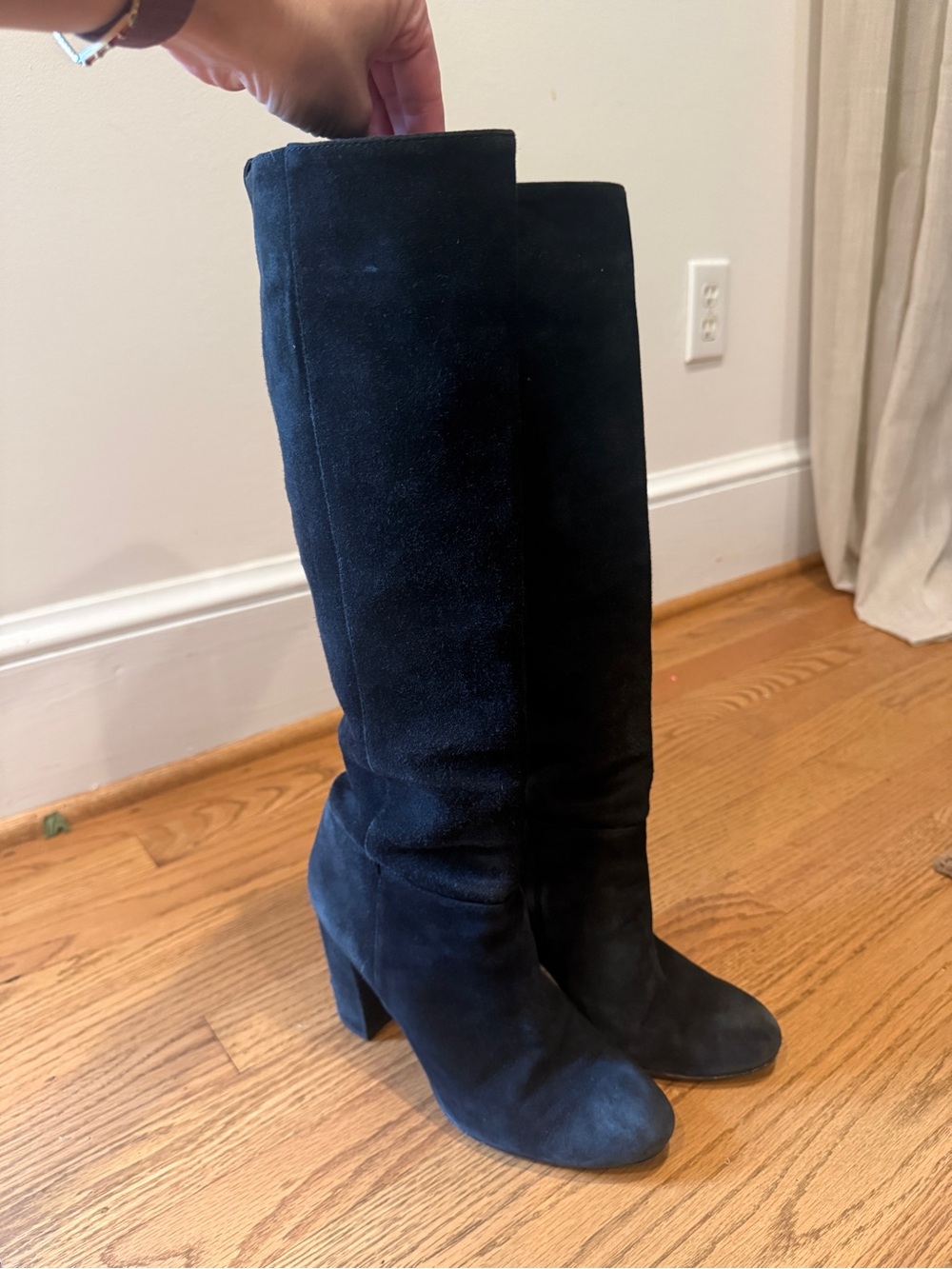 J McLaughlin Camila Black Suede Knee-High Women's Boots 7.5